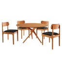 Ver imagem 2 de Sala de Jantar Mesa Ballare 135cm Tampo Laminado Redondo com 4 Cadeiras Star