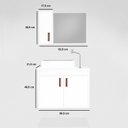 Ver imagem 3 de Gabinete para Banheiro com Cuba de Sobrepor e Espelheira 60cm Clean Branco/Avelato