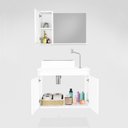Ver imagem 2 de Gabinete para Banheiro com Cuba de Sobrepor e Espelheira 60cm Clean Preto/Avelato