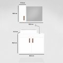 Ver imagem 3 de Gabinete para Banheiro com Cuba de Sobrepor e Espelheira 60cm Clean Preto/Avelato