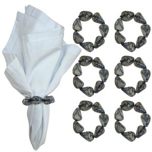 Kit 4 de Argolas de Guardanapo Halloween Neurônios Cinza Preto