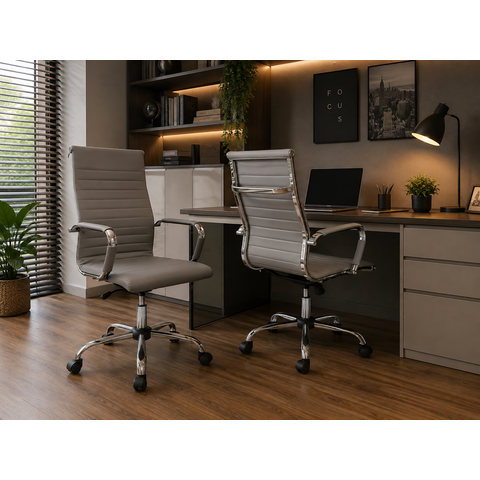 Kit 4 Cadeira Eames Esteirinha Presidente Escritório Alta 