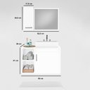 Ver imagem 5 de Conjunto Gabinete para Banheiro Suspenso com Cuba de Sobrepor e Espelheira 60cm Dublin Branco