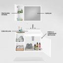 Ver imagem 5 de Conjunto Gabinete para Banheiro Suspenso com Cuba de Sobrepor e Espelheira 60cm Dublin