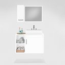 Ver imagem 3 de Conjunto Gabinete para Banheiro Suspenso com Cuba de Sobrepor e Espelheira 60cm Dublin