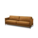 Ver imagem 2 de Sofá Decorativo Karine 4 Lugares Sala de Estar 270cm Pés em Aço Couro Caramelo Manchado G88 - Gran B