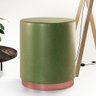 Puff Redondo Decorativo Com Metal Grenoble Verde - 3