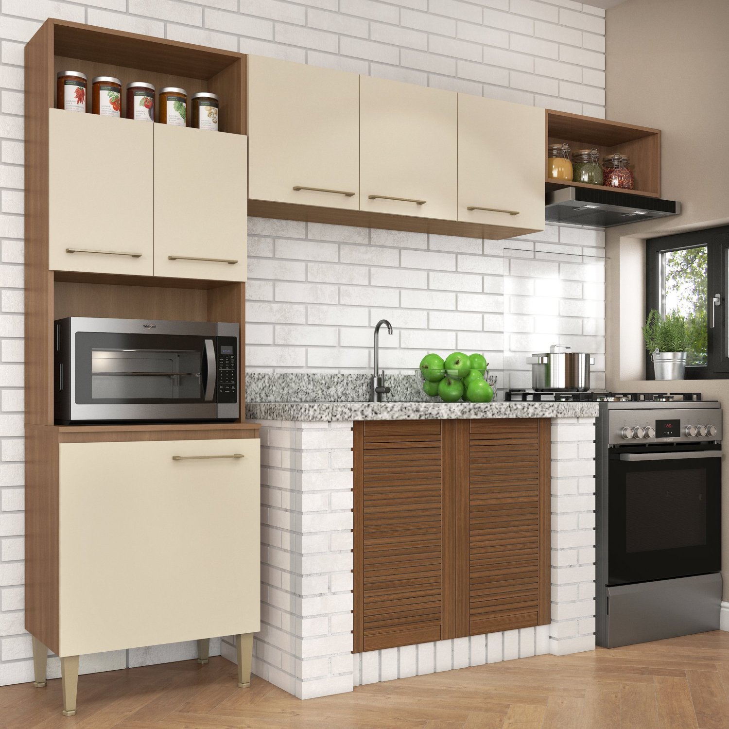 Cozinha Malu 6 Portas para Forno com Nicho | MadeiraMadeira