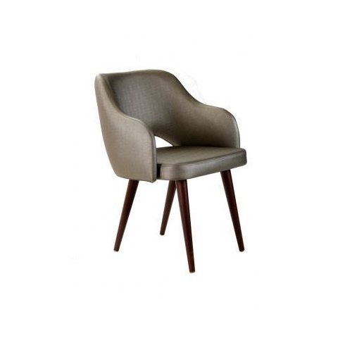 Poltrona Estrutura Metálica Pés Palito de Madeira Design Sofisticado e Confortável