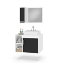 Ver imagem 2 de Conjunto Gabinete para Banheiro com Cuba de Sobrepor e Espelheira 60cm Dublin Branco/Preto
