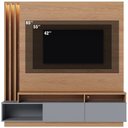 Ver imagem 5 de Estante Painel para TV 65 pol com LED Alencar C04 Freijó Cinza Fosco - Lyam Decor