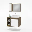 Ver imagem 2 de Conjunto Gabinete para Banheiro com Cuba de Sobrepor e Espelheira 60cm Dublin Branco/Avelato