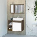 Ver imagem 1 de Conjunto Gabinete para Banheiro com Cuba de Sobrepor e Espelheira 60cm Dublin Branco/Avelato