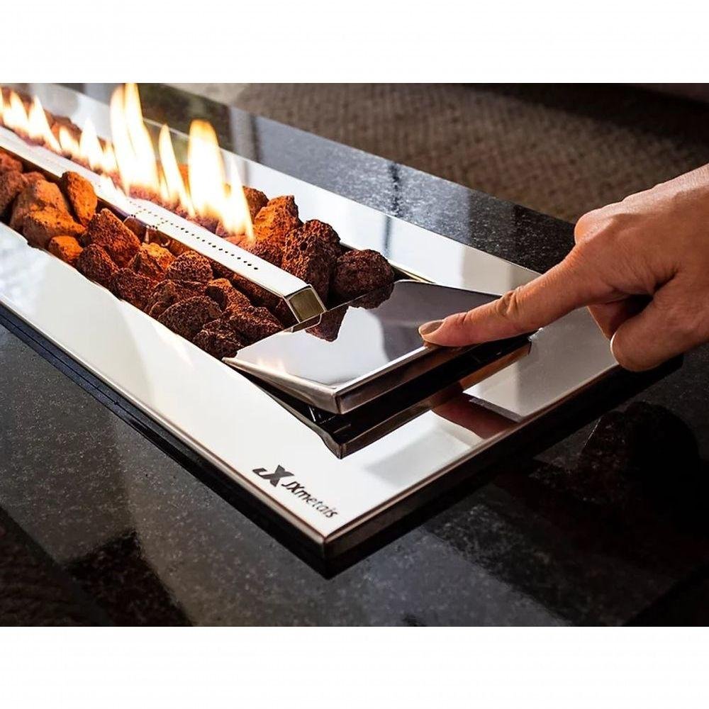 Lareira a Gás de Embutir Stile 70 Cm em Aço Inox - Jx Metais Tipo de Gás Gn (gás Natural) - 6