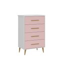Ver imagem 2 de Cômoda para Quarto Infantil Magia Espresso Móveis Rosa/Branco