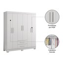 Ver imagem 6 de Roupeiro 6 Portas com 2 Gavetas Nt 5130 com Pé Flex Branco/New/Rosa