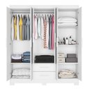 Ver imagem 5 de Roupeiro 6 Portas com 2 Gavetas Nt 5130 com Pé Flex Branco/New/Rosa