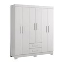 Ver imagem 3 de Roupeiro 6 Portas com 2 Gavetas Nt 5130 com Pé Flex Branco/New/Rosa
