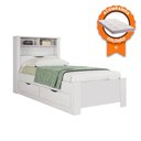 Ver imagem 5 de Cama Solteiro Tomada e Nichos na Cabeceira Invicta c/ Colchão 2 Gavetas Branco Santos Andirá Ortobom