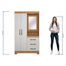 Guarda-roupa Nt 5170 Capelinha Solteiro com Espelho e 3 Gavetas - 5