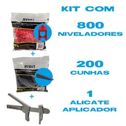 Kit Nivelador de Pisos Stein 800 Pçs Nivelador 1,5mm + 200 Pçs Cunha + Alicate - 2