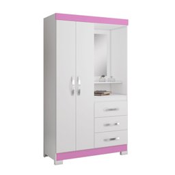 Guarda-roupa Nt 5170 Capelinha Solteiro com Espelho e 3 Gavetas - 8