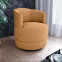 Ver imagem 4 de Poltrona Decorativa Giratória Base de Ferro Marselha Boucle Mostarda Matrix