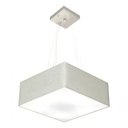 Ver imagem 3 de Lustre Pendente Quadrado Md-4196 Cúpula em Tecido 15/45x45cm Rustico Cinza - Bivolt