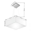 Ver imagem 4 de Lustre Pendente Quadrado Md-4196 Cúpula em Tecido 15/45x45cm Rustico Cinza - Bivolt