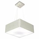 Ver imagem 1 de Lustre Pendente Quadrado Md-4196 Cúpula em Tecido 15/45x45cm Rustico Cinza - Bivolt