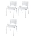 Ver imagem 2 de Cadeira Iso Base Branco Igreja, Escola, Escritório - Branco Kit 3 Peças
