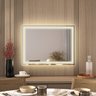 Espelho 3 Cores Led Retangular 80x60 Touch - fino inox - 8