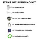 Ver imagem 2 de Adaptador para Máquina de Lavar Louça + Mangueira + Válvula Americana + Sifão Copo Universal + Abraç