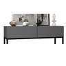 Aparador Buffet para Hall de Entrada Pequeno Eros 90cm Moderno 2 Gavetas Espaçosas Cinza Fosco - 5