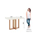 Ver imagem 3 de Conjunto Érika Mesa 120 cm Canto Arredondado com Vidro 4 Cadeiras Espresso Móveis Off White/Nature/Marrom Amêndoa