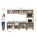 Ver imagem 4 de Cozinha Modulada Glória 5 Peças com Aéreo 1200 Portas Deslizantes e Torre 2 Fornos Bege/Castanho/Off White