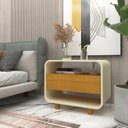 Ver imagem 1 de Mesa de Cabeceira 1 Gaveta Innova Moderno 100% MDF Branco
