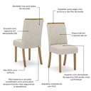 Ver mais imagens de Conjunto Sala de Jantar Érika Mesa 160 cm Canto Arredondado com Vidro 6 Cadeiras Espresso Móveis Off White/Nature/Linho