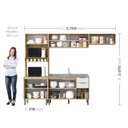 Ver imagem 4 de Cozinha Modulada Glória 4 Peças com Aéreo 1200 Portas Deslizantes e Torre 2 Fornos Bege/Castanho/Off White