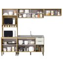 Ver imagem 2 de Cozinha Modulada Glória 4 Peças com Aéreo 1200 Portas Deslizantes e Torre 2 Fornos Bege/Castanho/Off White
