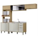 Ver imagem 3 de Cozinha Modulada Glória 4 Peças com Aéreo 1200 Portas Deslizantes e Torre 2 Fornos Bege/Castanho/Off White