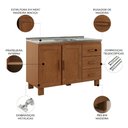 Ver imagem 3 de Balcão de Cozinha com Pia 120cm 3 Gavetas Giana Castanho F07 - Mpozenato