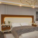 Ver imagem 2 de Cabeceira Box Casal com 2 Mesas de Cabeceira com Led Innova 100% MDF