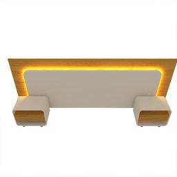 Cabeceira Box Casal com 2 Mesas de Cabeceira com Led Innova 100% MDF - 11