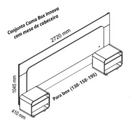 Cabeceira Box Casal com 2 Mesas de Cabeceira com Led Innova 100% MDF - 4