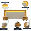 Ver imagem 7 de Cabeceira Box Casal com 2 Mesas de Cabeceira com LED Innova 100% MDF Branco
