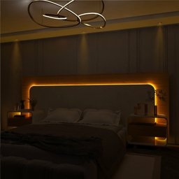 Cabeceira Box Casal com 2 Mesas de Cabeceira com Led Innova 100% MDF - 9