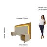 Cabeceira Box Casal com 2 Mesas de Cabeceira com Led Innova 100% MDF - 6
