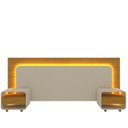 Ver imagem 4 de Cabeceira Box Casal com 2 Mesas de Cabeceira com Led Innova 100% MDF