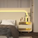 Ver imagem 7 de Cabeceira Box Casal com 2 Mesas de Cabeceira com LED Innova 100% MDF Branco